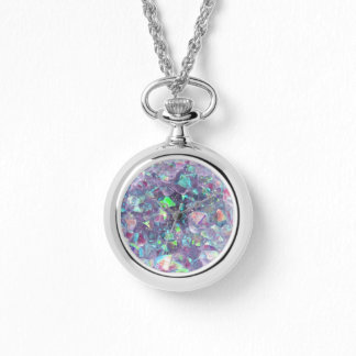 Reloj De Pulsera Cristal Geode Opalescente - Púrpura/Azul,