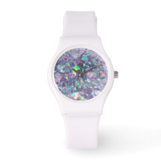 Reloj De Pulsera Cristal Geode Opalescente - Púrpura/Azul,
