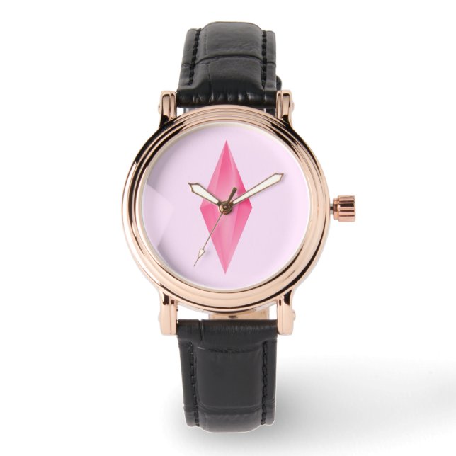 Reloj De Pulsera Cristal rosa (Anverso)