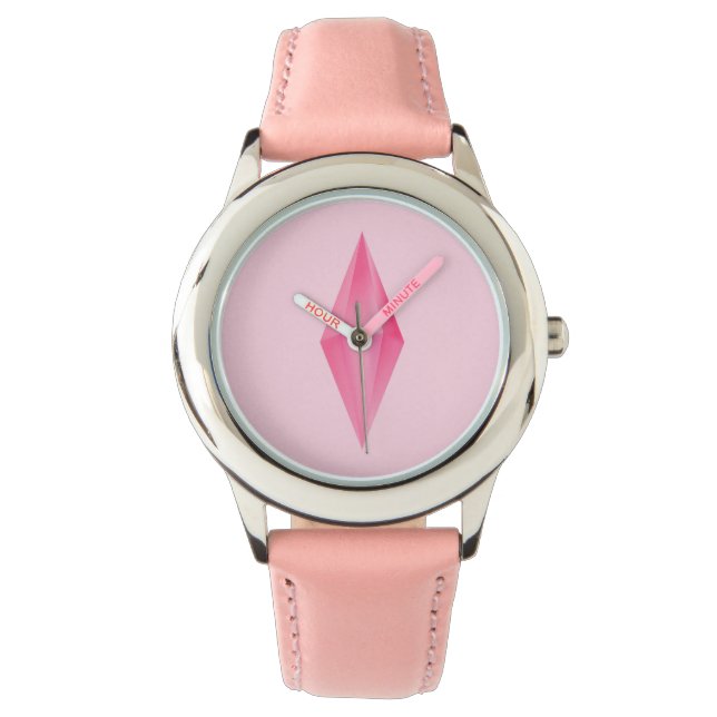 Reloj De Pulsera Cristal rosa (Anverso)