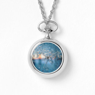 Reloj De Pulsera Cristales de Hielo de Vidrio Ropero de Invierno El