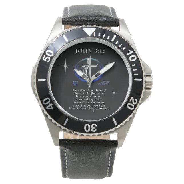 Reloj De Pulsera cristiano Juan 3:16  (Anverso)
