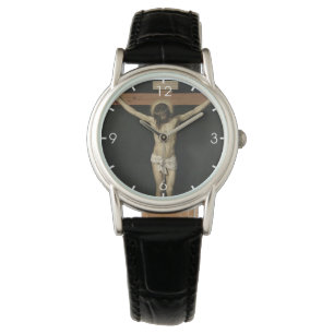 Reloj De Pulsera Cristo crucificado en la cruz (fe) (Velázquez)