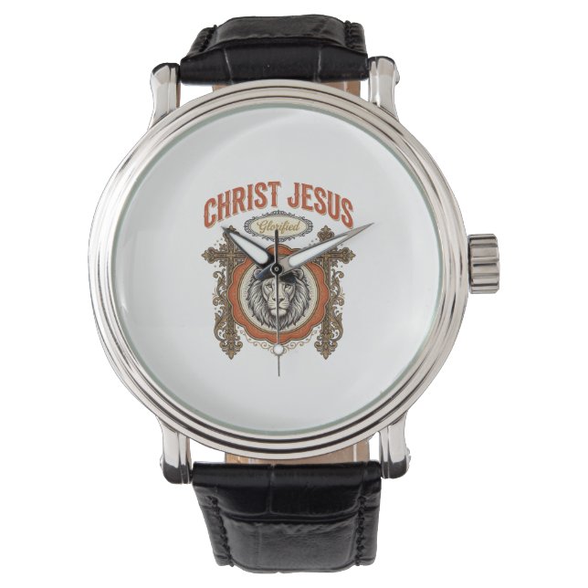 Reloj De Pulsera Cristo Jesús Fe Vintage León (Anverso)