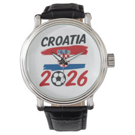 Reloj De Pulsera Croatia 2026 Soccer Fan Design Flag Colors
