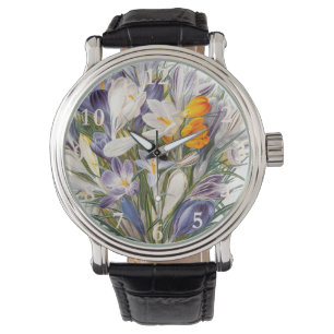 Reloj De Pulsera Crocus Spring Flower Botanical Floral Art