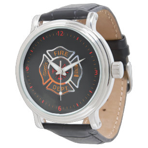 Reloj De Pulsera Cromo de la insignia del cuerpo de bomberos