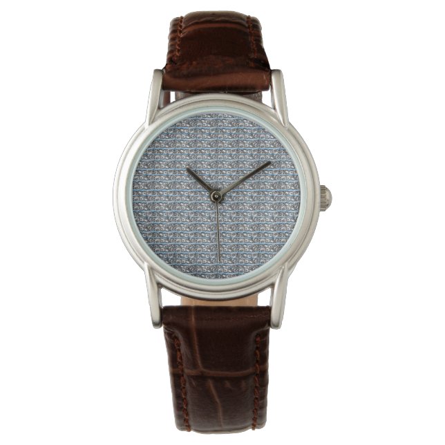 Reloj De Pulsera Cross Filigree Design Blue Pattern (Anverso)
