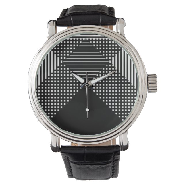 Reloj De Pulsera Crosshatch Op Art (Anverso)