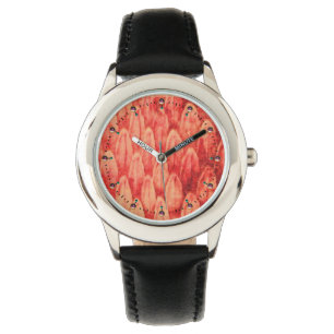 Reloj De Pulsera CROTALUS RATTLESNAKE PIEL rosa rojo