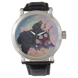 Reloj De Pulsera Crow con flores de manzana