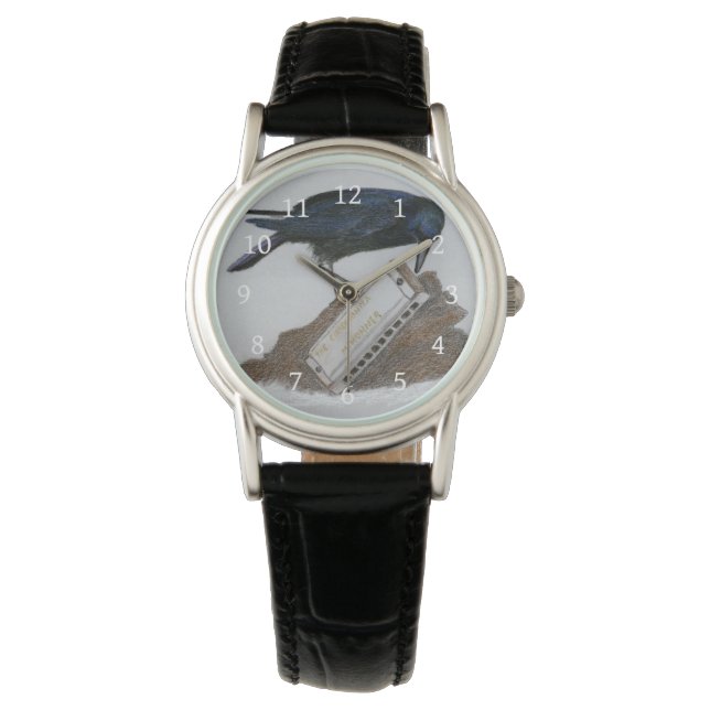 Reloj De Pulsera Crow y Harmonica (Anverso)