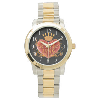 Reloj De Pulsera Crown Filigree Heart Watch