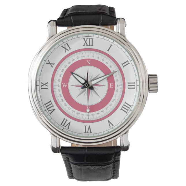 Reloj De Pulsera Cruce naumático rojo y blanco (Anverso)