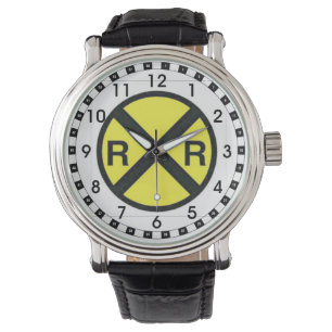 Reloj De Pulsera Cruces ferroviarios de señalización de advertenc