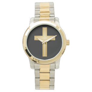 Reloj De Pulsera Cruz cristiana de oro