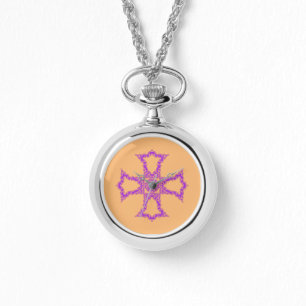 Reloj De Pulsera Cruz cristiana rosa