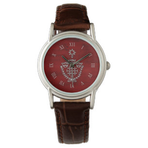 Reloj De Pulsera Cruz de Jerusalén peregrinación tatuaje sello rojo
