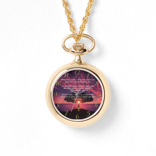 Reloj De Pulsera Cruz de la fe cristiana de oro con Adónde voy hoy,
