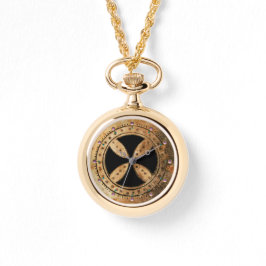 Reloj De Pulsera CRUZ DE PLANTILLA ANTIGUA, Negro