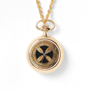 Reloj De Pulsera CRUZ DE PLANTILLA ANTIGUA, Negro