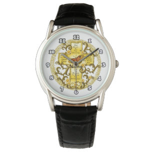 Reloj De Pulsera Cruz de Serenidad Amarilla