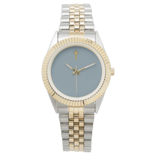 Reloj De Pulsera Cruz gris azul (Anverso)