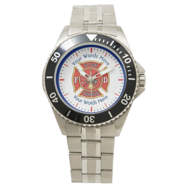 Reloj De Pulsera Cruz maltesa de bomberos retirados (Anverso)