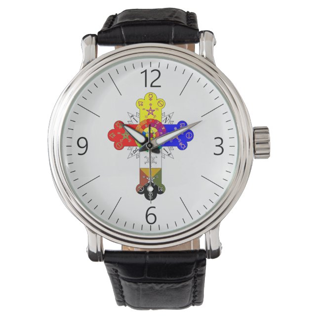 Reloj De Pulsera Cruz rosada masónica (Anverso)