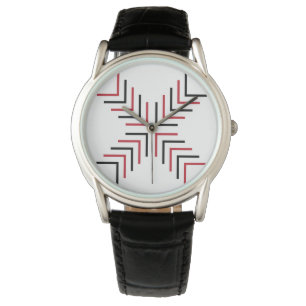 Reloj De Pulsera Cruz X (rojo y negro)