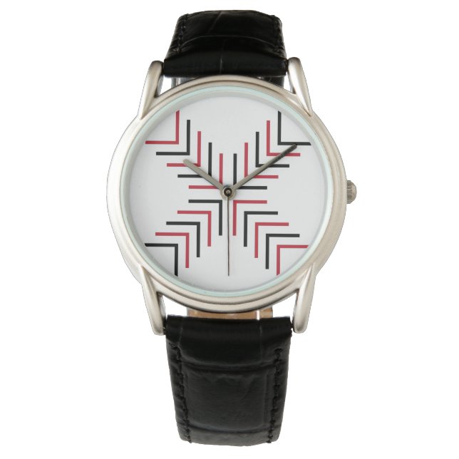 Reloj De Pulsera Cruz X (rojo y negro) (Anverso)