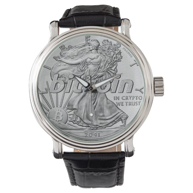 Reloj De Pulsera Cryptocurrency HODL es divertida la moneda de Bitc (Anverso)