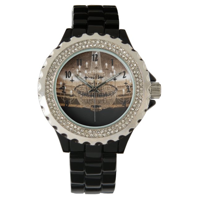 Reloj De Pulsera Crystal Chandelier Dazzle Glitz Glam Glamour Watch (Anverso)