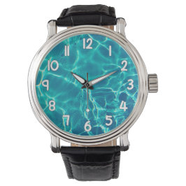 Reloj De Pulsera Crystal Clear Blue Water Wrist Watch Nature