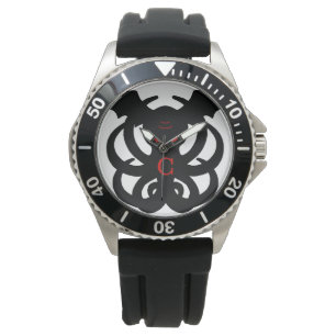 Reloj De Pulsera Cthulhu arma (negro/el rojo)