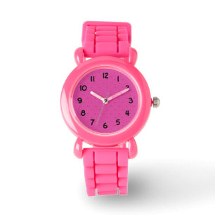 Reloj De Pulsera Cuadrados ondulados rosados calientes fractales