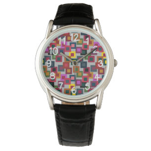 Reloj De Pulsera Cuadrados oscuros sobre la luz
