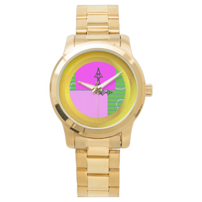 Reloj De Pulsera Cuadrados rosados (Anverso)