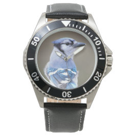 Reloj De Pulsera Cuadrillo de Jay azul en Treestump