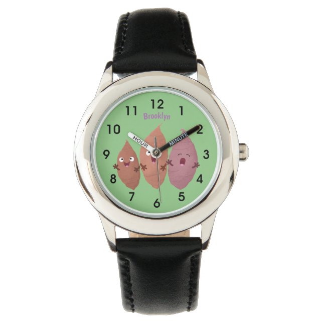 Reloj De Pulsera Cuadros cantando batatas personalizado verduras (Anverso)