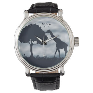 Reloj De Pulsera Cuando la luna susurra a la jirafa
