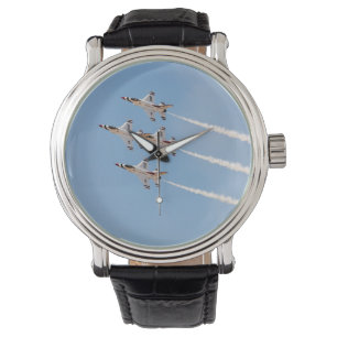 Reloj De Pulsera Cuatro F-16 Thunderbirds vuelan en formación cerra
