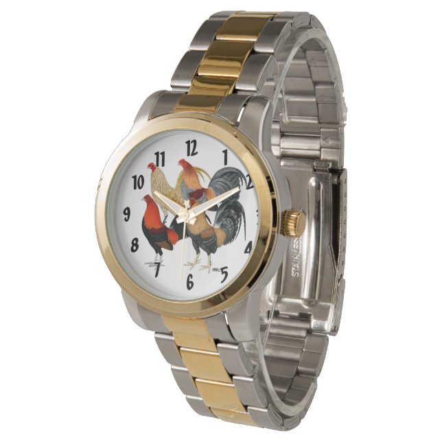 Reloj De Pulsera Cuatro gallos de pelea (Angular)