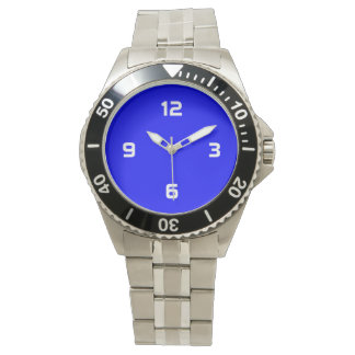 Reloj De Pulsera Cuatro números - Blanco sobre azul