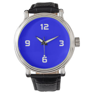 Reloj De Pulsera Cuatro números - Blanco sobre azul