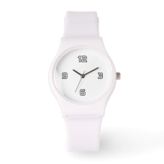 Reloj De Pulsera Cuatro números (contorno) - Blanco sobre morado pr