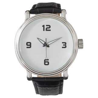 Reloj De Pulsera Cuatro números - Negro sobre blanco