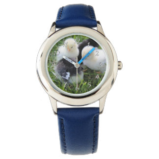 Reloj De Pulsera Cuatro pollitos de pollo negros y amarillos
