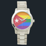Reloj De Pulsera Cuba LGBT<br><div class="desc">Esta bandera LGBTQ puede ser personalizada según tus propias preferencias. Puede cambiar la ubicación del diseño, la orientación, los colores de fondo y el tamaño. Además, puede agregar su propio texto, o el eslogan establezca su tipo de letra, ubicación y tamaño, todo para crear el último regalo personal para usted...</div>