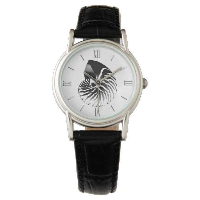 Reloj De Pulsera Cubierta de Nautilus - negro, gris y blanco (Anverso)